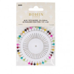 40 épingles à têtes nacrées