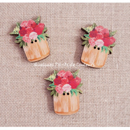 Bouton "pot de roses"