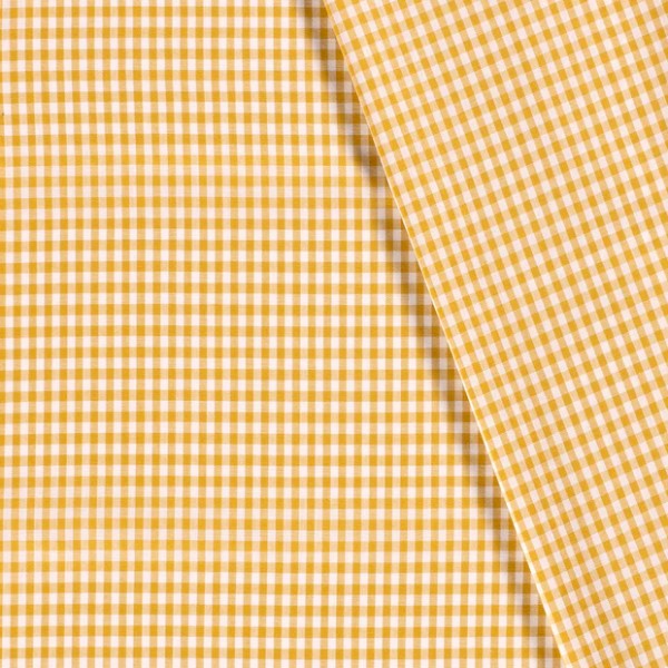 Popeline de coton Vichy Ocre