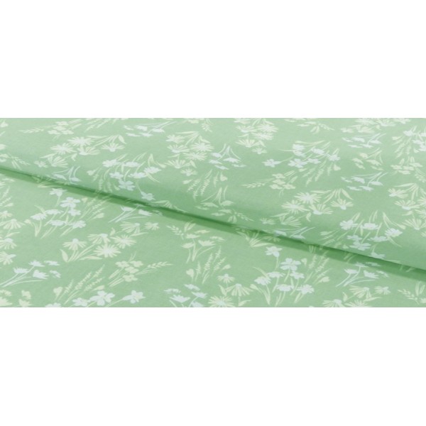 Imprimé fleuri fond vert pâle