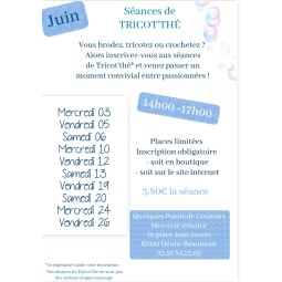 Séances de TRICOT'THE juin