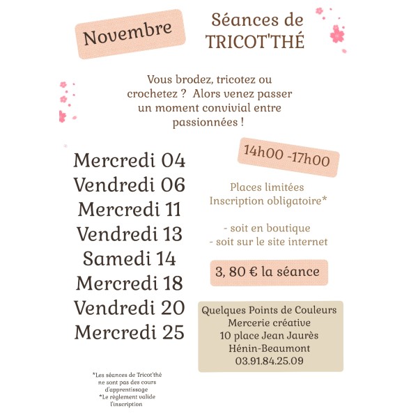 Tricot'thé Novembre